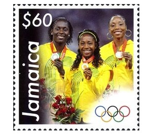 Women's 100 metres medal winners - Caribbean / Jamaica 2013 - 60