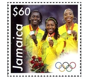 Women's 100 metres medal winners - Caribbean / Jamaica 2013 - 60