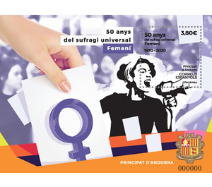 Women's Suffrage in Andorra 50th Anniversary - Andorra, Spanish Administration 2020