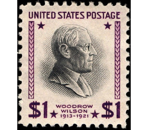 Woodrow Wilson (1856-1924), 28th President of the U.S.A. - United States of America 1938