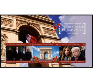 WWI Centenial Memorial - US President Trump Visit to France - Caribbean / Saint Vincent and The Grenadines 2019