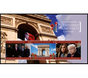 WWI Centenial Memorial - US President Trump Visit to France - Caribbean / Saint Vincent and The Grenadines 2019