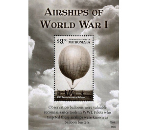 WWI Reconnaisance Balloon - Micronesia / Micronesia, Federated States 2015