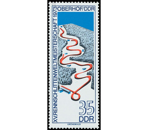 XV. Race sledge world championship 1973 in Oberhof / DDR  - Germany / German Democratic Republic 1973 - 35 Pfennig