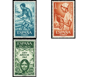 XXV years of peace - Central Africa / Equatorial Guinea  / Rio Muni 1965 Set