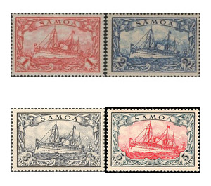 Yacht Hohenzollern (Unwatermarked) - Polynesia / Samoa, German Administration 1901 Set