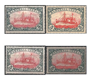 Yacht Hohenzollern Watermarked - Micronesia / Marshall Islands, German Administration 1916 Set