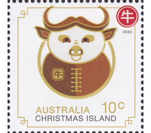 Year of the Rat 2020 - Zodiac Sheet - Ox - Christmas Island 2020 - 10