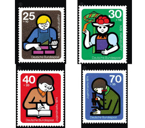 Youth stamps 1974 - elements of international youth work - Germany / Federal Republic of Germany 1974 Set