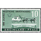 100 YEARS OF GERMAN STAMP  - Germany / Western occupation zones / Rheinland-Pfalz 1949 - 10 Pfennig