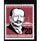 100th birthday of Albert Ballin  - Germany / Federal Republic of Germany 1957 - 20