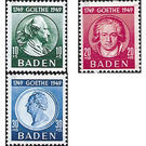 200th birthday  - Germany / Western occupation zones / Baden 1949 Set