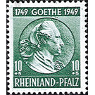200th birthday  - Germany / Western occupation zones / Rheinland-Pfalz 1949 - 10 Pfennig