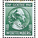 200th birthday  - Germany / Western occupation zones / Württemberg-Hohenzollern 1949 - 10 Pfennig