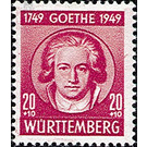 200th birthday  - Germany / Western occupation zones / Württemberg-Hohenzollern 1949 - 20 Pfennig