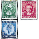 200th birthday  - Germany / Western occupation zones / Württemberg-Hohenzollern 1949 Set