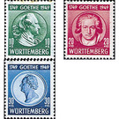 200th birthday  - Germany / Western occupation zones / Württemberg-Hohenzollern 1949 Set