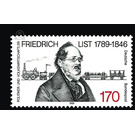 200th birthday of Friedrich List  - Germany / Federal Republic of Germany 1989 - 170 Pfennig