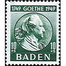 200th birthday of Johann Wolfgang von Goethe  - Germany / Western occupation zones / Baden 1949 - 10 Pfennig