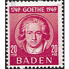 200th birthday of Johann Wolfgang von Goethe  - Germany / Western occupation zones / Baden 1949 - 20 Pfennig