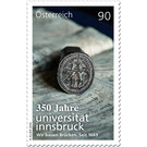 350 years of the University of Innsbruck  - Austria / II. Republic of Austria 2019 - 90 Euro Cent