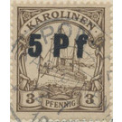 5 Pf on SMS Hohenzollern - Micronesia / Caroline Islands 1910 - 5