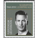 50th Birthday of H.S.H. Hereditary Prince Alois von und zu Liechtenstein - H.S.H. Hereditary Prince Alois von und zu Liechtenstein  - Liechtenstein 2018 - 220 Rappen