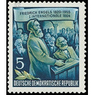 60th anniversary of death of Friedrich Engels  - Germany / German Democratic Republic 1955 - 5 Pfennig