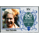 60th Birthday of her majesty Queen Elizabeth II - Polynesia / Tuvalu, Nui 1986