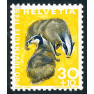 Animals - Badger  - Switzerland 1965 - 30 Rappen