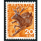 Animals - deer  - Switzerland 1965 - 20 Rappen