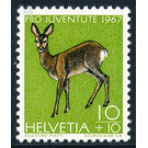 Animals - deer  - Switzerland 1967 - 10 Rappen