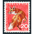 Animals - fox  - Switzerland 1966 - 20 Rappen