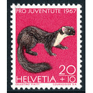 Animals - pine marten  - Switzerland 1967 - 20 Rappen