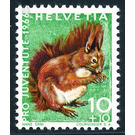 Animals - Squirrel  - Switzerland 1966 - 10 Rappen