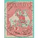 Australia Map with OS NSW perforated - Melanesia / New South Wales 1916