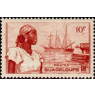 Basse-Terre Harbor and woman - Caribbean / Guadeloupe 1947 - 10