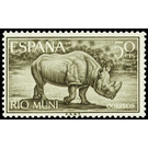 Black Rhinoceros (Diceros bicornis) - Central Africa / Equatorial Guinea  / Rio Muni 1964 - 50