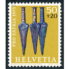 Bronze solid-hilted daggers (18-16th Cty. BC)  - Switzerland 1975 - 50 Rappen