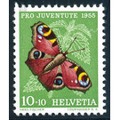 butterfly  - Switzerland 1955 - 10 Rappen