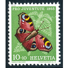 butterfly  - Switzerland 1955 - 10 Rappen