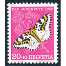 butterfly  - Switzerland 1957 - 20 Rappen