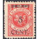 CENT. Type I on Memeledition - Germany / Old German States / Memel Territory 1923 - 5