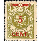 CENT. Type I on Memeledition - Germany / Old German States / Memel Territory 1923 - 5