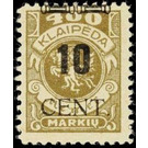 CENT. Type II on Memeledition - Germany / Old German States / Memel Territory 1923 - 10