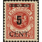CENT. Type II on Memeledition - Germany / Old German States / Memel Territory 1923 - 5