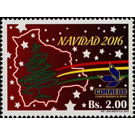 Christmas Tree on Map of Bolivia - South America / Bolivia 2016 - 2