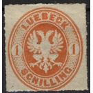 Coat of arms in oval - Germany / Old German States / Lübeck 1863 - 1