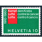 combating cancer  - Switzerland 1960 - 10 Rappen