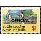 Cotton pickers, overprint "OFFICIAL" - Caribbean / Saint Kitts and Nevis 1980 - 1